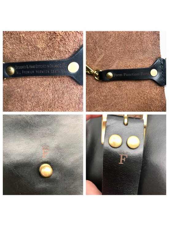 Form Function Form Black Horween Leather & Animal Print Flap 3 Way Bag main image 9
